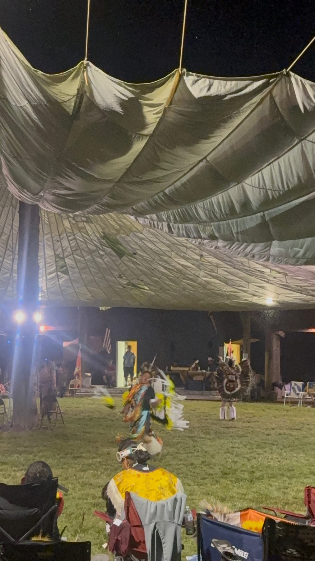 Dancers in regalia at a Wallowa County powwow